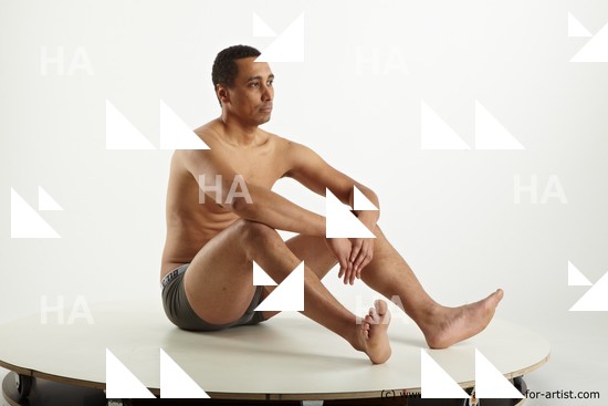 Underwear Man Black Sitting poses - simple Slim Short Black Sitting poses - ALL Standard Photoshoot Academic