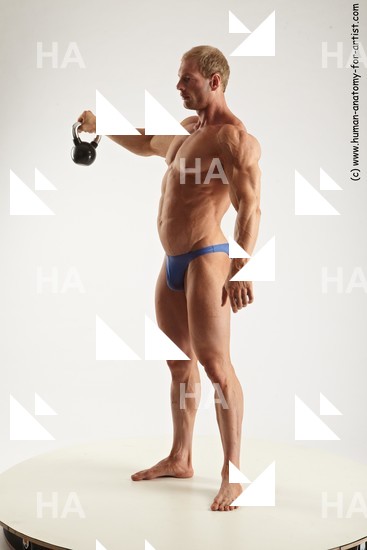 Swimsuit Man White Standing poses - ALL Muscular Short Brown Standing poses - simple Standard Photoshoot Academic