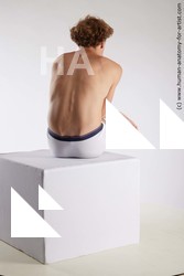 Underwear Man White Sitting poses - simple Athletic Short Brown Sitting poses - ALL Standard Photoshoot Academic