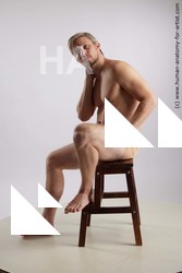 Underwear Man White Sitting poses - simple Muscular Short Grey Sitting poses - ALL Standard Photoshoot Academic