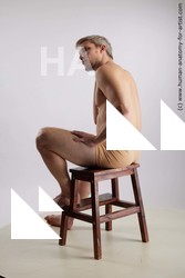 Underwear Man White Sitting poses - simple Muscular Short Grey Sitting poses - ALL Standard Photoshoot Academic