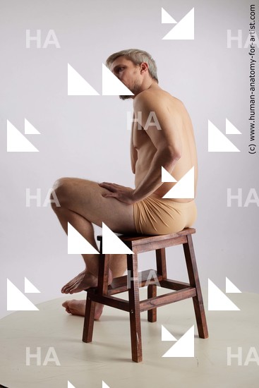 Underwear Man White Sitting poses - simple Muscular Short Grey Sitting poses - ALL Standard Photoshoot Academic