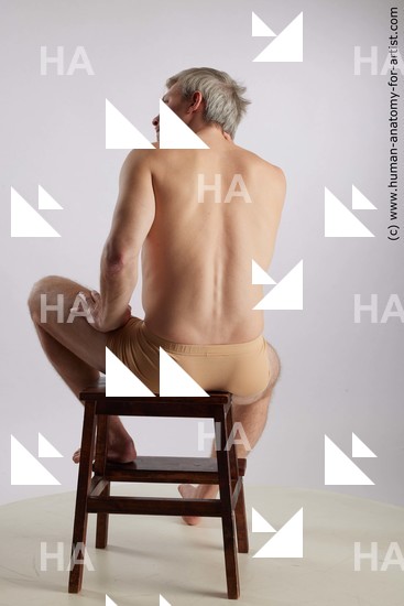 Underwear Man White Sitting poses - simple Muscular Short Grey Sitting poses - ALL Standard Photoshoot Academic