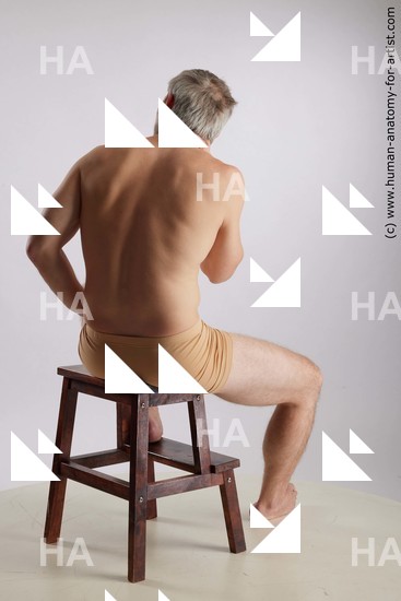 Underwear Man White Sitting poses - simple Muscular Short Grey Sitting poses - ALL Standard Photoshoot Academic