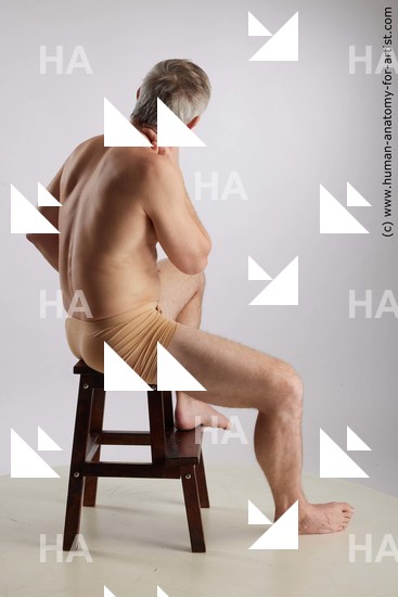 Underwear Man White Sitting poses - simple Muscular Short Grey Sitting poses - ALL Standard Photoshoot Academic