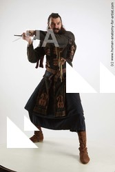 Casual Fighting with sword Man White Standing poses - ALL Muscular Long Brown Standing poses - simple Standard Photoshoot Academic Fighting poses - ALL