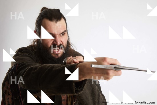 Casual Fighting with sword Man White Standing poses - ALL Muscular Long Brown Standing poses - simple Standard Photoshoot Academic Fighting poses - ALL