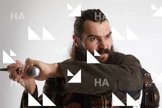 Casual Fighting with sword Man White Standing poses - ALL Muscular Long Brown Standing poses - simple Standard Photoshoot Academic Fighting poses - ALL