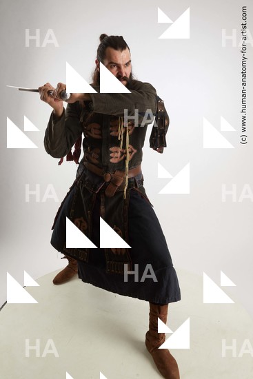 Casual Fighting with sword Man White Standing poses - ALL Muscular Long Brown Standing poses - simple Standard Photoshoot Academic Fighting poses - ALL