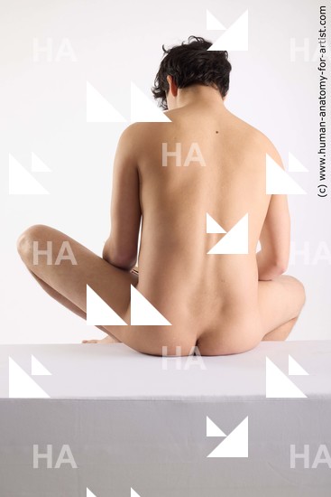 Nude Man White Sitting poses - simple Slim Short Brown Sitting poses - ALL Standard Photoshoot Academic
