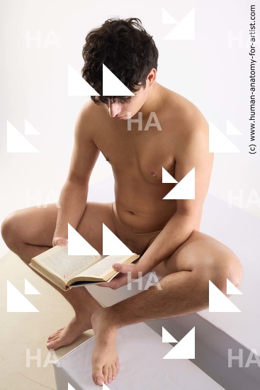 Nude Man White Sitting poses - simple Slim Short Brown Sitting poses - ALL Standard Photoshoot Academic