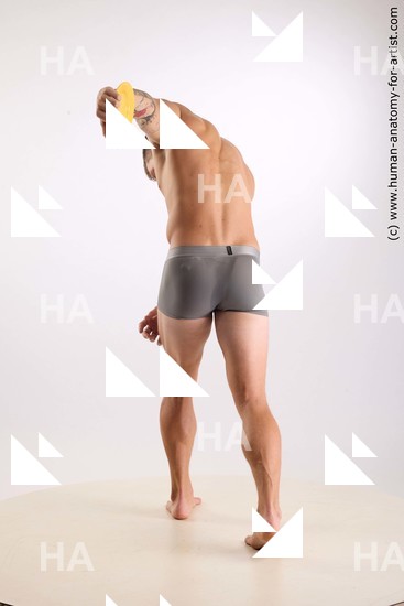 Underwear Man White Standing poses - ALL Athletic Short Brown Standing poses - simple Standard Photoshoot Academic