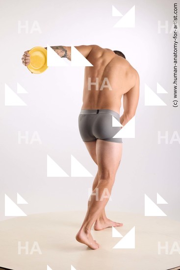 Underwear Man White Standing poses - ALL Athletic Short Brown Standing poses - simple Standard Photoshoot Academic