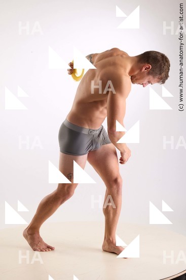 Underwear Man White Standing poses - ALL Athletic Short Brown Standing poses - simple Standard Photoshoot Academic
