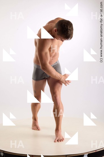 Underwear Man White Standing poses - ALL Athletic Short Brown Standing poses - simple Standard Photoshoot Academic