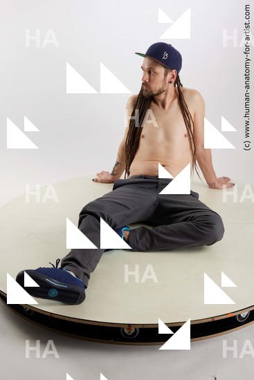Casual Man White Sitting poses - simple Brown Sitting poses - ALL Dreadlocks Standard Photoshoot Academic