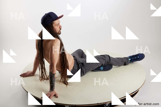 Casual Man White Sitting poses - simple Brown Sitting poses - ALL Dreadlocks Standard Photoshoot Academic
