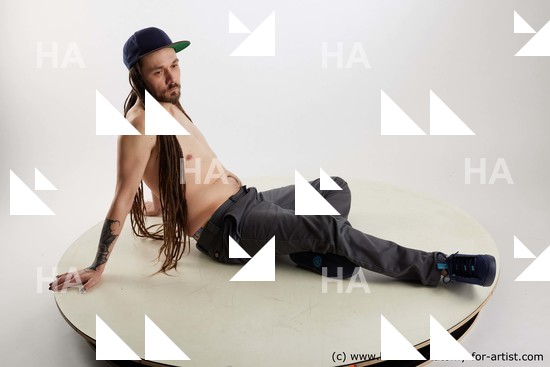 Casual Man White Sitting poses - simple Brown Sitting poses - ALL Dreadlocks Standard Photoshoot Academic