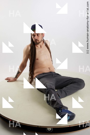 Casual Man White Sitting poses - simple Brown Sitting poses - ALL Dreadlocks Standard Photoshoot Academic