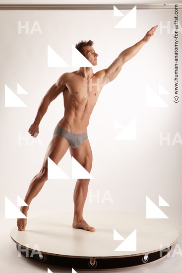 Underwear Man White Standing poses - ALL Muscular Short Brown Standing poses - simple Standard Photoshoot Academic