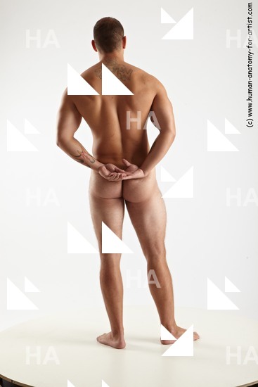 Nude Man White Standing poses - ALL Muscular Short Brown Standing poses - simple Standard Photoshoot