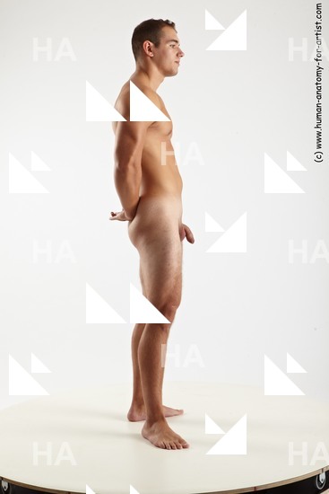Nude Man White Standing poses - ALL Muscular Short Brown Standing poses - simple Standard Photoshoot