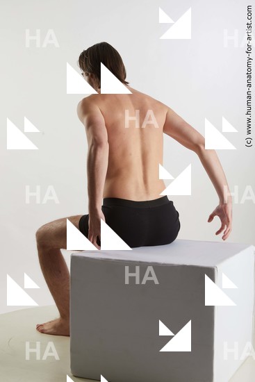 Underwear Man White Sitting poses - simple Slim Short Brown Sitting poses - ALL Standard Photoshoot Academic