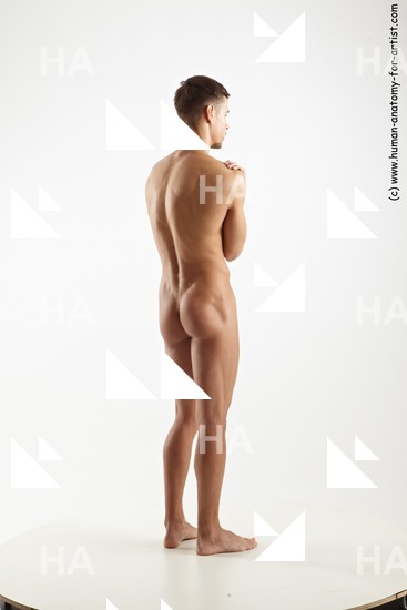 Nude Man White Standing poses - ALL Athletic Short Brown Standing poses - simple Standard Photoshoot Realistic