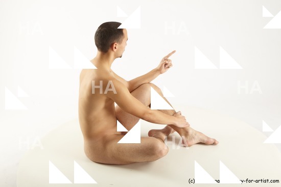 Nude Man White Sitting poses - simple Slim Short Brown Sitting poses - ALL Standard Photoshoot Realistic