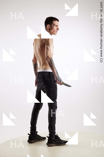 Nude Fighting with knife Man White Standing poses - ALL Underweight Short Brown Standing poses - simple Standard Photoshoot Academic Fighting poses - ALL