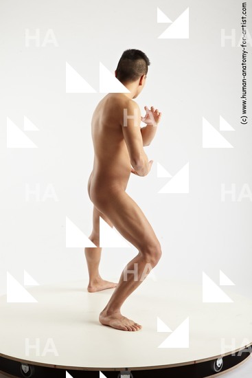 Nude Martial art Man Asian Standing poses - ALL Slim Short Black Standing poses - simple Standard Photoshoot Realistic Fighting poses - ALL