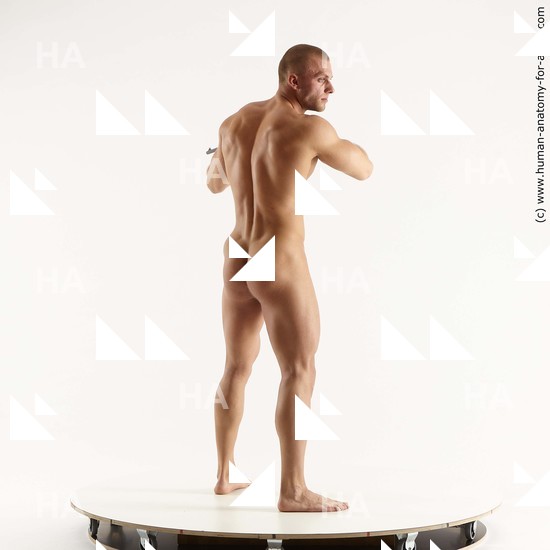 Nude Fighting with gun Man White Standing poses - ALL Muscular Short Brown Standing poses - simple Standard Photoshoot Realistic Fighting poses - ALL