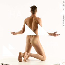 Nude Man White Kneeling poses - ALL Slim Short Brown Kneeling poses - on both knees Standard Photoshoot Realistic
