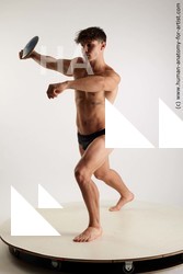 Underwear Man White Standing poses - ALL Athletic Short Brown Standing poses - simple Standard Photoshoot Academic