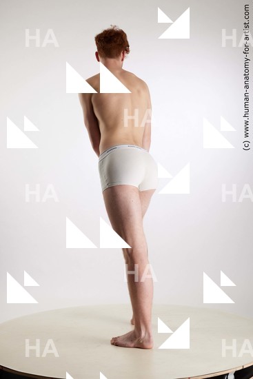 Underwear Man White Standing poses - ALL Slim Short Red Standing poses - simple Standard Photoshoot Academic