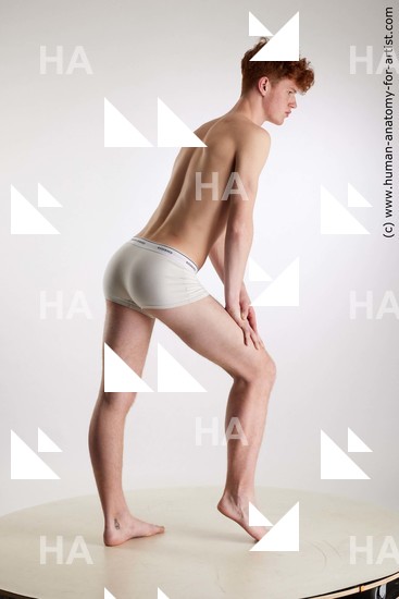 Underwear Man White Standing poses - ALL Slim Short Red Standing poses - simple Standard Photoshoot Academic