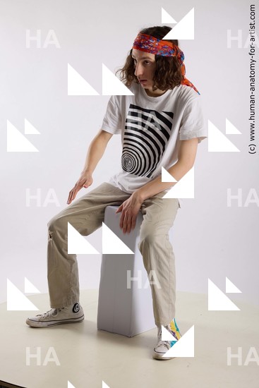 Casual Man White Sitting poses - simple Slim Long Brown Sitting poses - ALL Standard Photoshoot  Academic