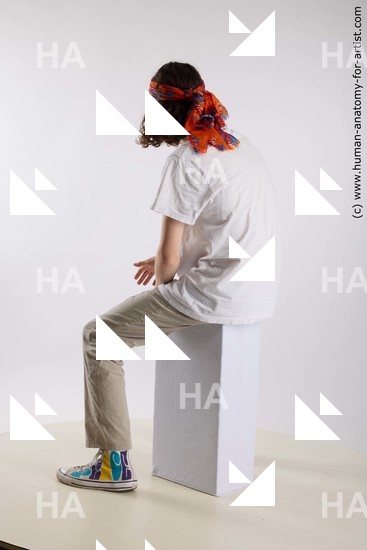 Casual Man White Sitting poses - simple Slim Long Brown Sitting poses - ALL Standard Photoshoot  Academic