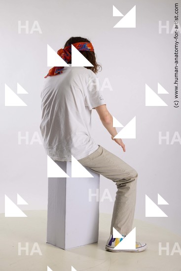 Casual Man White Sitting poses - simple Slim Long Brown Sitting poses - ALL Standard Photoshoot  Academic