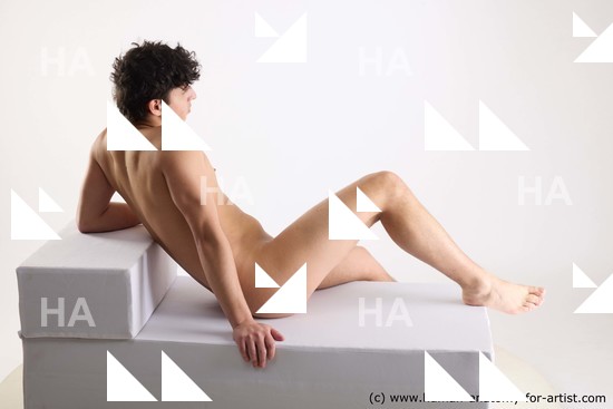 Nude Man White Sitting poses - simple Slim Short Brown Sitting poses - ALL Standard Photoshoot Realistic