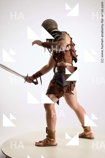 Casual Fighting with sword Man White Standing poses - ALL Muscular Short Brown Standing poses - simple Standard Photoshoot Academic Fighting poses - ALL