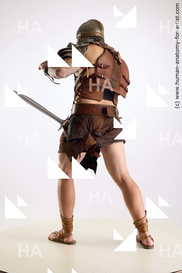 Casual Fighting with sword Man White Standing poses - ALL Muscular Short Brown Standing poses - simple Standard Photoshoot Academic Fighting poses - ALL