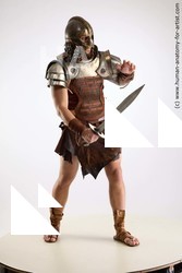 Casual Fighting with sword Man White Standing poses - ALL Muscular Short Brown Standing poses - simple Standard Photoshoot Academic Fighting poses - ALL