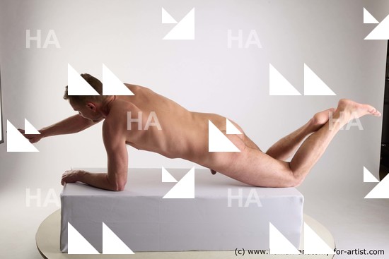 Nude Man White Laying poses - ALL Slim Short Brown Laying poses - on stomach Standard Photoshoot Realistic