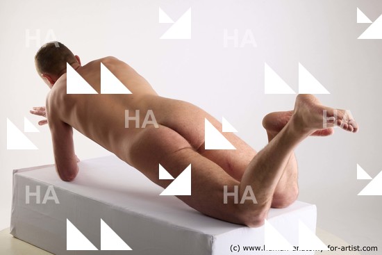 Nude Man White Laying poses - ALL Slim Short Brown Laying poses - on stomach Standard Photoshoot Realistic