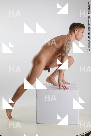 Nude Man White Standing poses - ALL Muscular Short Brown Standing poses - simple Standard Photoshoot Realistic