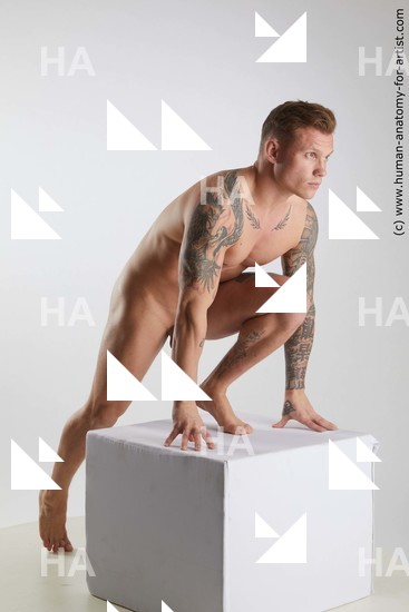 Nude Man White Standing poses - ALL Muscular Short Brown Standing poses - simple Standard Photoshoot Realistic
