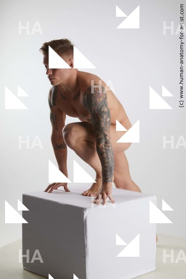 Nude Man White Standing poses - ALL Muscular Short Brown Standing poses - simple Standard Photoshoot Realistic