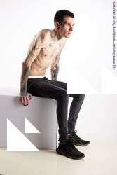 Casual Man White Sitting poses - simple Underweight Short Brown Sitting poses - ALL Standard Photoshoot Academic