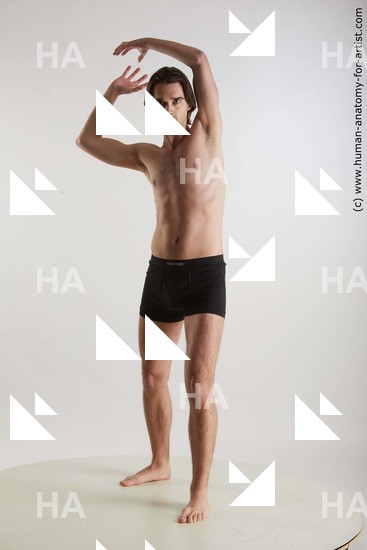 Underwear Man White Standing poses - ALL Slim Short Brown Standing poses - simple Standard Photoshoot Academic